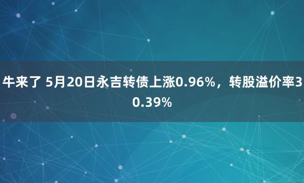 牛来了 5月20日永吉转债上涨0.96%，转股溢价率30.39%