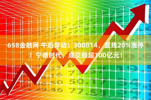 658金融网 午后异动！300814，直线20%涨停！宁德时代，成交额超100亿元！