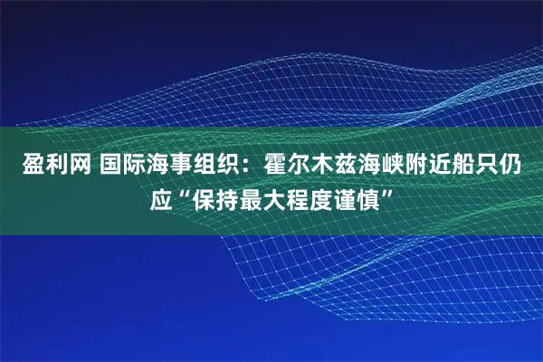 盈利网 国际海事组织：霍尔木兹海峡附近船只仍应“保持最大程度谨慎”
